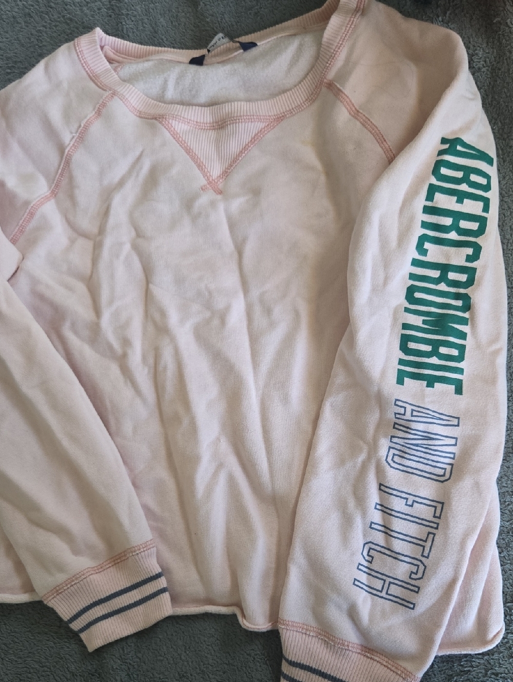 Sz L Abercrombie Womens Pullover Pink Sweatshirt